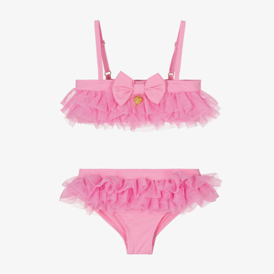 Angel's Face Kids' Girls Pink Tulle Ruffle Bikini