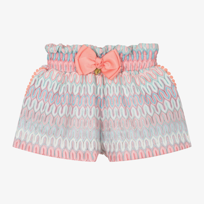 Angel's Face Kids' Girls Pink Crochet Paperbag Shorts