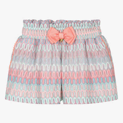 Angel's Face Teen Girls Pink Crochet Paperbag Shorts