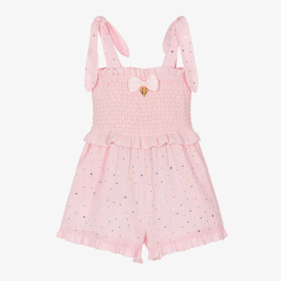 Angel's Face Kids' Girls Pink Sequin Cotton Playsuit