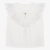 ANGEL'S FACE ANGEL'S FACE TEEN GIRLS WHITE COTTON & TULLE CHARM TOP