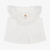 ANGEL'S FACE GIRLS WHITE COTTON & TULLE TOP