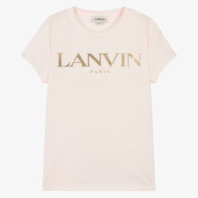 Lanvin Teen Girls Pink Organic Cotton T-shirt