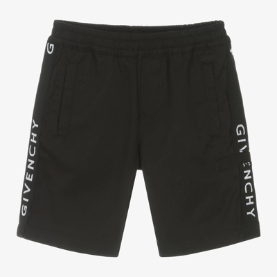 Givenchy Kids' Boys Black Cotton Twill Shorts