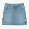 CHLOÉ TEEN GIRLS BLUE DENIM EYELET SKIRT