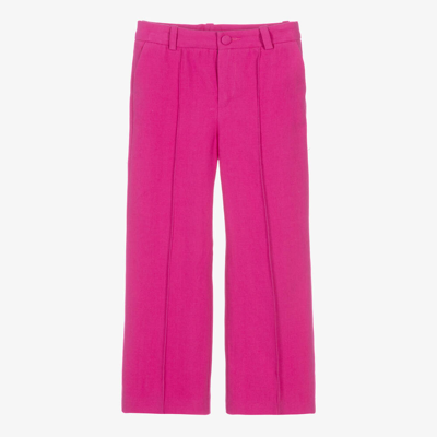 Chloé Teen Girls Pink Linen & Cotton Twill Trousers