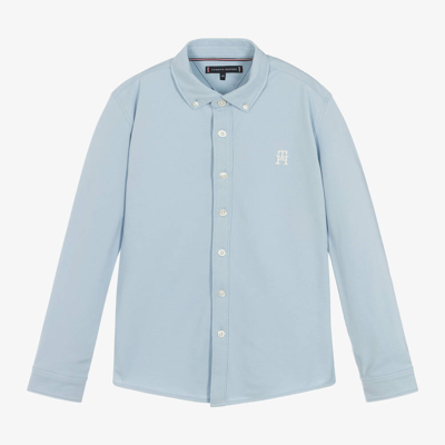 Tommy Hilfiger Teen Boys Blue Cotton Piqué Shirt