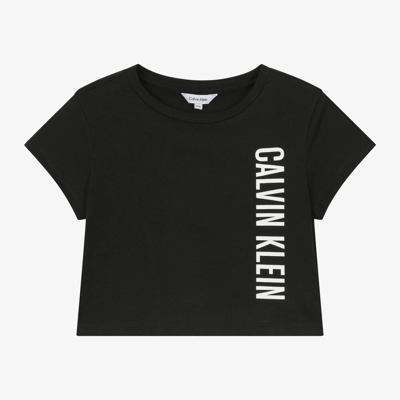 Calvin Klein Kids' Girls Black Cotton T-shirt
