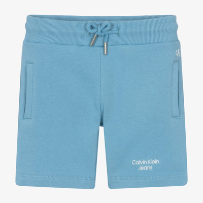 Calvin Klein Kids' Boys Dusky Blue Cotton Shorts