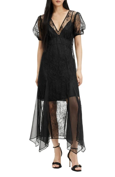 Allsaints Rayna Lace Dress In Black