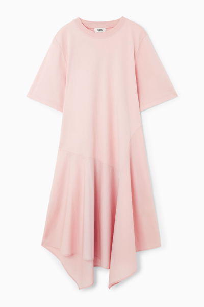 Cos Asymmetric T-shirt Dress In Pink
