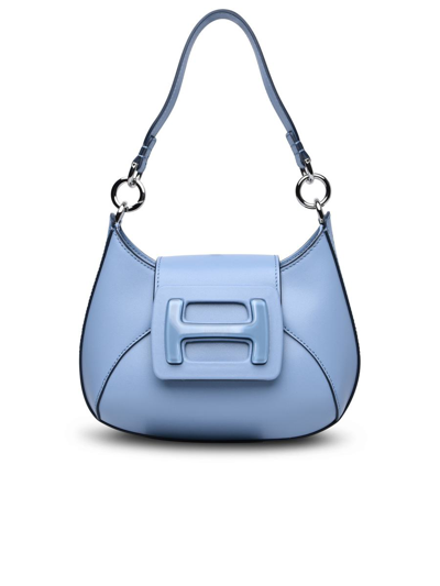 Hogan Mini H Plexi Leather Hobo Bag In Sky Blue