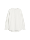 TOTÊME COLLARLESS COTTON-TWILL SHIRT WHITE