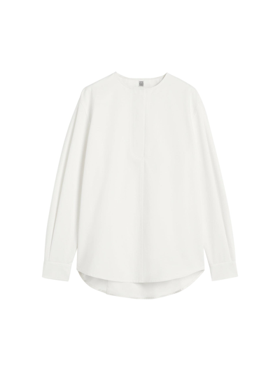 Totême Collarless Shirt In White