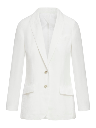 120% Lino Linen Jacket In White