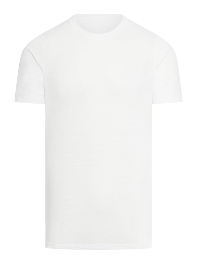 120% Lino Short Sleeve Linen Tshirt In White