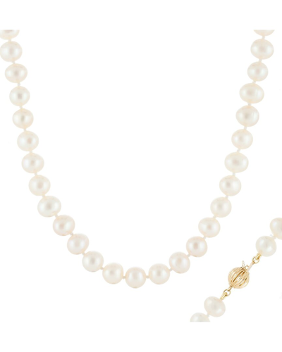 Splendid Pearls 14k 7-8mm Pearl Necklace In White