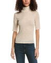 VINCE VINCE ELBOW-SLEEVE TURTLENECK WOOL TOP