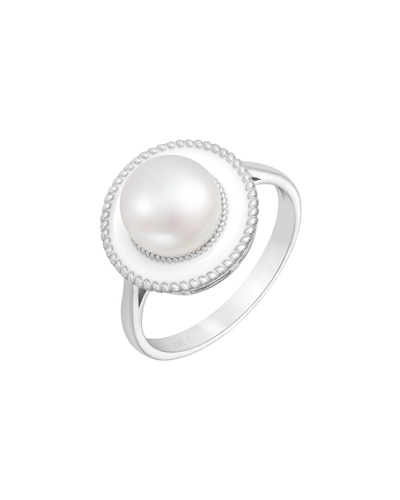 Splendid Pearls Silver 7-7.5mm Pearl Ring In White