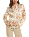 Vince Floral Crushed Satin Blouse