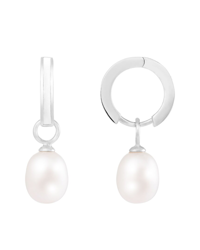 Splendid Pearls Silver 7-8mm Pearl Earrings In White