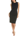 Vince Side Ruched Sleeveless Knit Midi Dress In Black