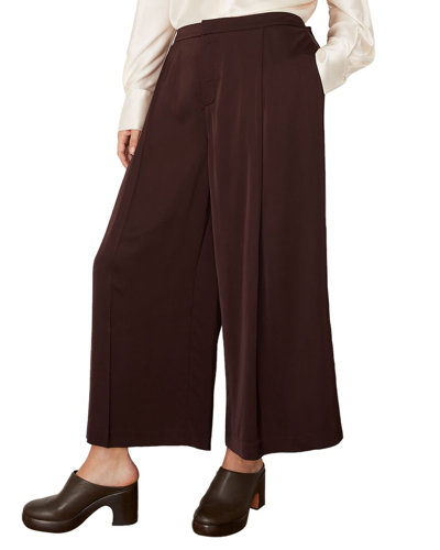 Vince Plus Satin Pleat Front Crop Wide