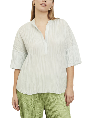 Vince Plus Crushed Band Collar Silk Blouse