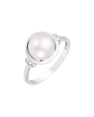 Splendid Pearls Silver 7-8mm Pearl Ring In White