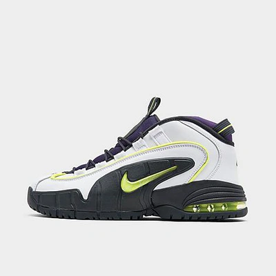 Nike Big Kids' Air Max Penny 1 Basketball Shoes In White/light Lemon Twist/field Purple