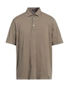 Drumohr Man Polo Shirt Khaki Size 3xl Cotton In Beige