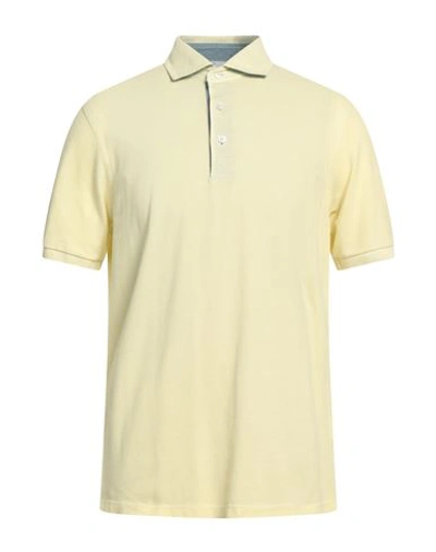Gran Sasso Man Polo Shirt Light Yellow Size 40 Cotton