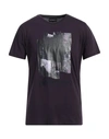 Emporio Armani Man T-shirt Dark Purple Size S Cotton, Polyester