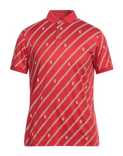 Emporio Armani Man Polo Shirt Red Size M Lyocell, Cotton