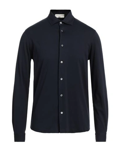 FILIPPO DE LAURENTIIS FILIPPO DE LAURENTIIS MAN SHIRT MIDNIGHT BLUE SIZE 42 COTTON