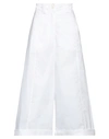 Momoní Woman Cropped Pants White Size 4 Cotton