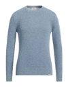 Brooksfield Man Sweater Pastel Blue Size 48 Cotton In Blue