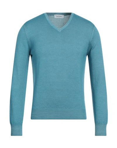 Gran Sasso Man Sweater Azure Size 36 Virgin Wool In Blue
