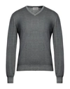 Gran Sasso Man Sweater Lead Size 38 Virgin Wool In Grey