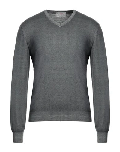 Gran Sasso Man Sweater Lead Size 38 Virgin Wool In Grey