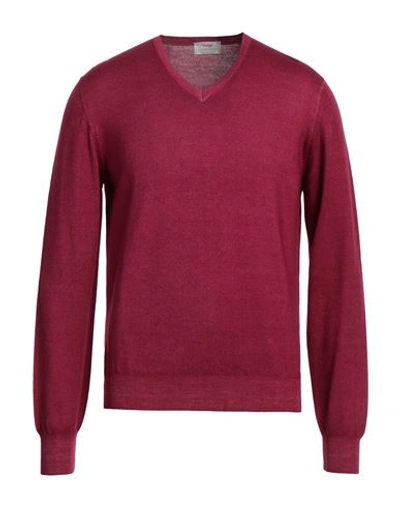 Gran Sasso Man Sweater Magenta Size 40 Virgin Wool In Magenta