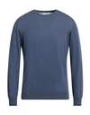 Kangra Man Sweater Slate Blue Size 42 Cotton