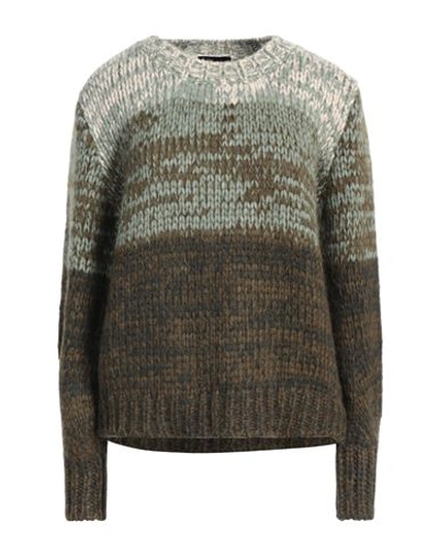 Roberto Collina Woman Sweater Military Green Size M Baby Alpaca Wool, Nylon, Wool In Green