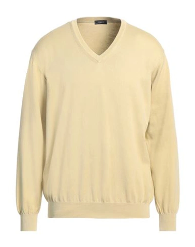 Rossopuro Man Sweater Mustard Size 8 Cotton In Yellow
