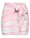 Msgm Woman Mini Skirt Pink Size 4 Polyamide, Elastane