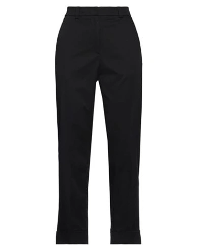 Peserico Easy Woman Pants Black Size 6 Cotton, Elastane In Black