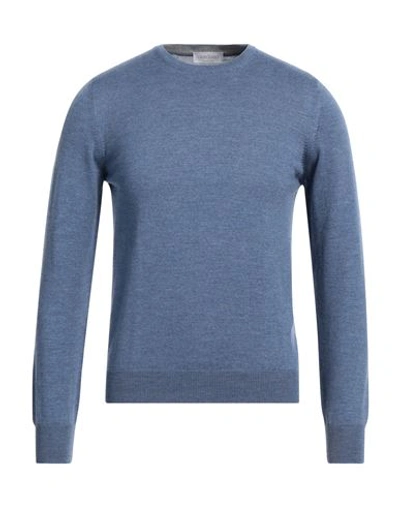 Gran Sasso Man Sweater Pastel Blue Size 36 Virgin Wool In Blue
