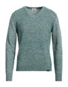 Brooksfield Man Sweater Emerald Green Size 40 Virgin Wool, Polyamide In Green