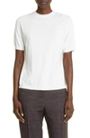 Lafayette 148 Plus Size Cotton Silk Short Sleeve Pullover Sweater In Cloud