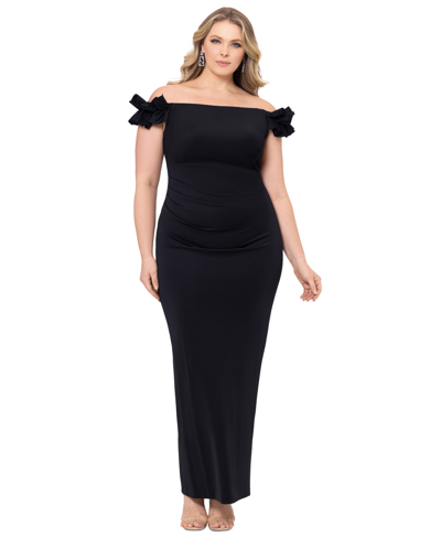 Xscape Plus Size Off-the-shoulder Sheath Dress In Black